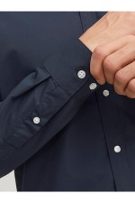 JJJOE SHIRT LS PLAIN - ΜΠΛΕ