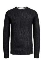 JJSTANFORD KNIT CREW NECK PS - ΜΑΥΡΟ