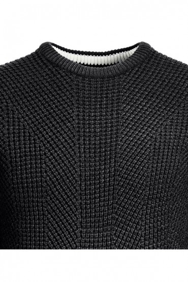 JJSTANFORD KNIT CREW NECK PS - ΜΑΥΡΟ