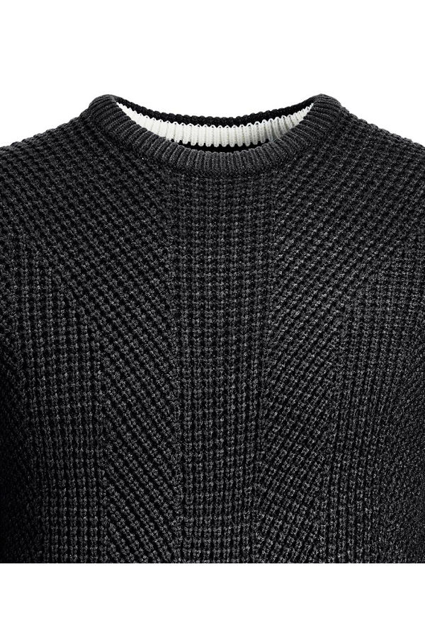 JJSTANFORD KNIT CREW NECK PS - ΜΑΥΡΟ