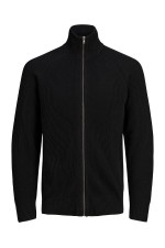 JWHPERFECT KNIT ZIP CARDIGAN - ΜΑΥΡΟ