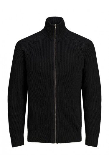 JWHPERFECT KNIT ZIP CARDIGAN - ΜΑΥΡΟ