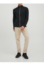 JWHPERFECT KNIT ZIP CARDIGAN - ΜΑΥΡΟ