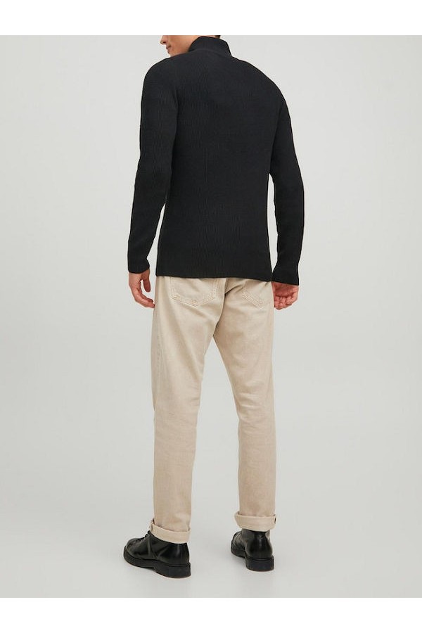 JWHPERFECT KNIT ZIP CARDIGAN - ΜΑΥΡΟ