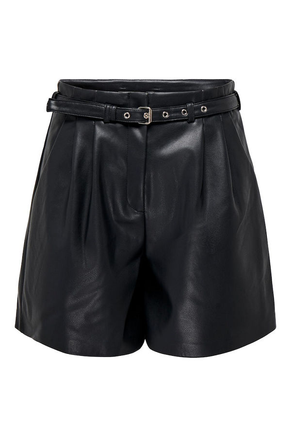 ONLHEIDI FAUX LEATHER SHORTS NOOS OTW - ΜΑΥΡΟ