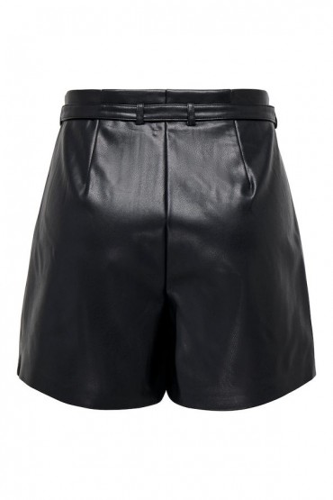 ONLHEIDI FAUX LEATHER SHORTS NOOS OTW - ΜΑΥΡΟ