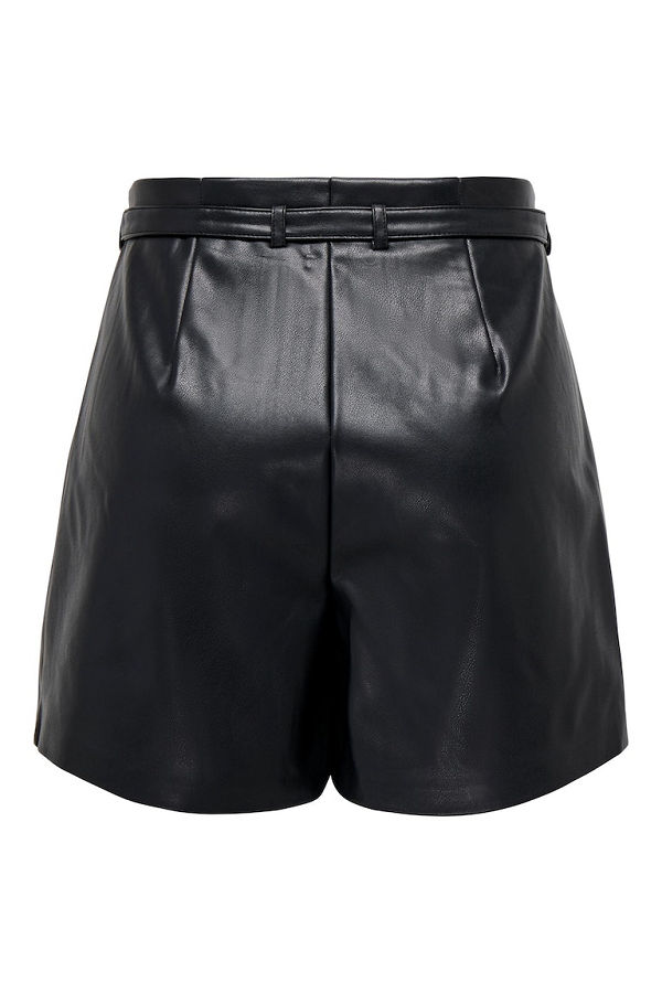 ONLHEIDI FAUX LEATHER SHORTS NOOS OTW - ΜΑΥΡΟ