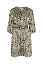 VMOSNAKE L/S ABK V-NECK DRESS WVN BTQ - ΜΑΥΡΟ