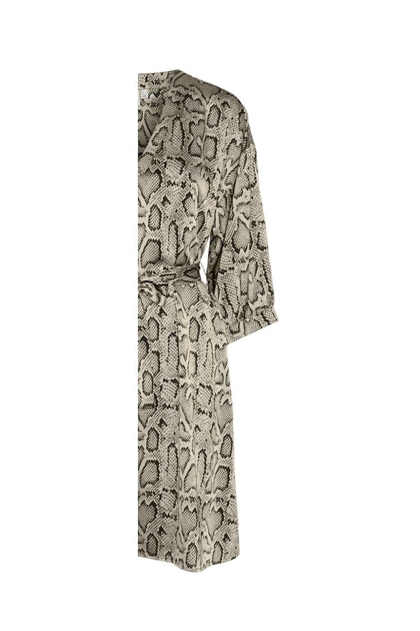 VMOSNAKE L/S ABK V-NECK DRESS WVN BTQ - ΜΑΥΡΟ