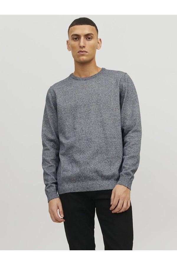 JJEBASIC KNIT CREW NECK NOOS - ΓΚΡΙ