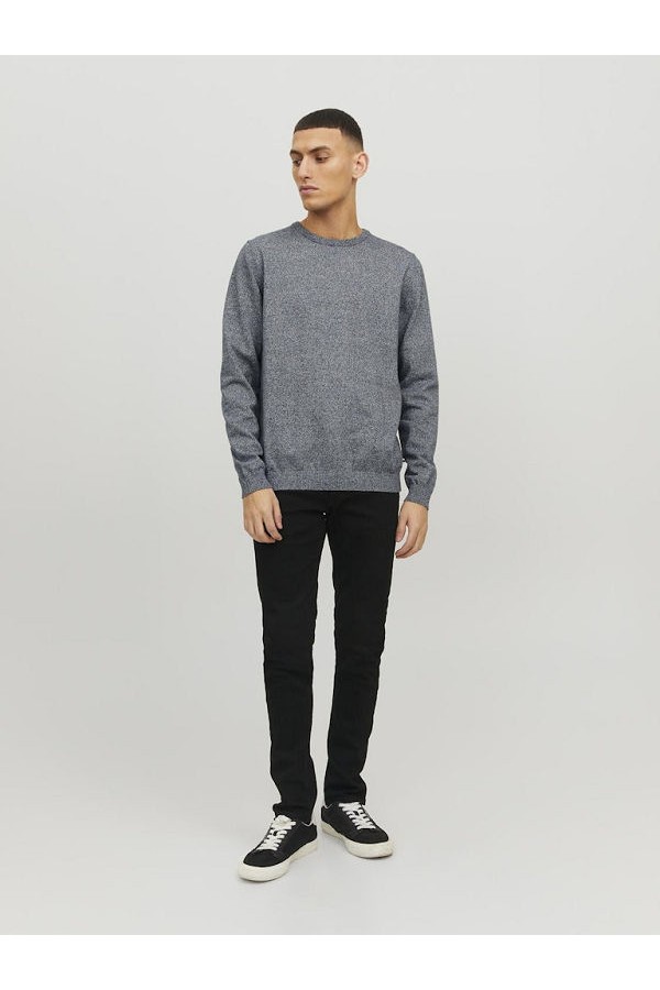 JJEBASIC KNIT CREW NECK NOOS - ΓΚΡΙ