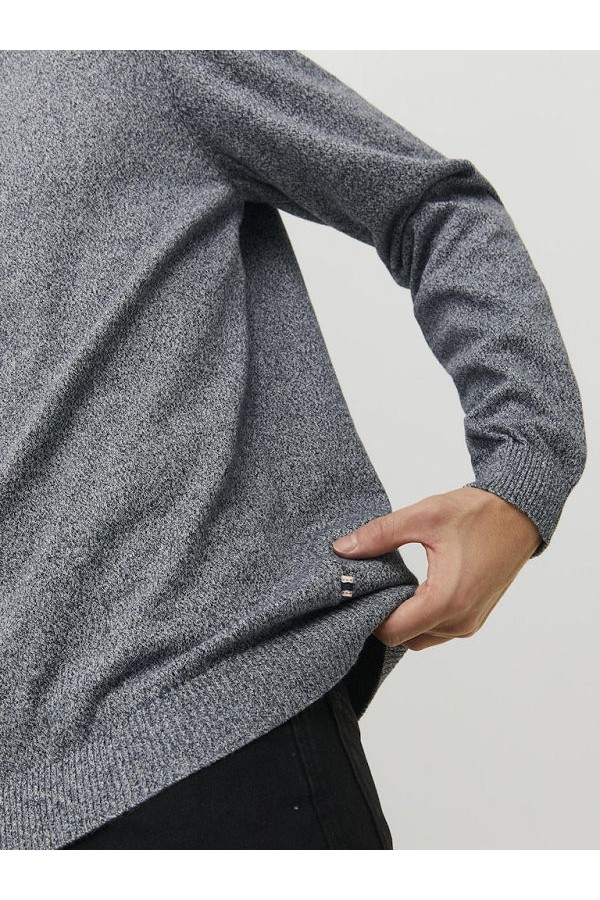 JJEBASIC KNIT CREW NECK NOOS - ΓΚΡΙ