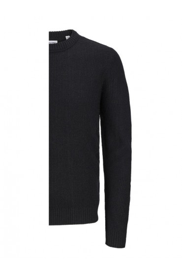 JJROY KNIT CREW NECK - ΜΑΥΡΟ
