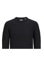 JJROY KNIT CREW NECK - ΜΑΥΡΟ