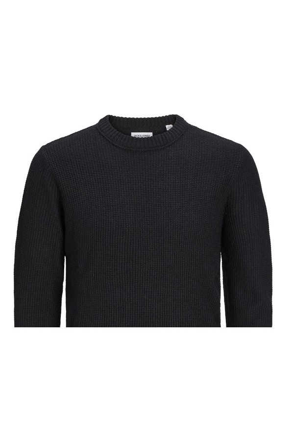 JJROY KNIT CREW NECK - ΜΑΥΡΟ