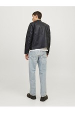 JJEDYLAN PU BIKER JACKET NOOS - ΜΑΥΡΟ
