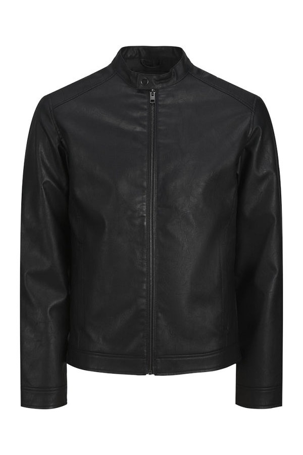 JREBCALEB PU JACKET NOOS - ΜΑΥΡΟ