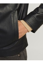 JREBCALEB PU JACKET NOOS - ΜΑΥΡΟ