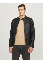JREBCALEB PU JACKET NOOS - ΜΑΥΡΟ