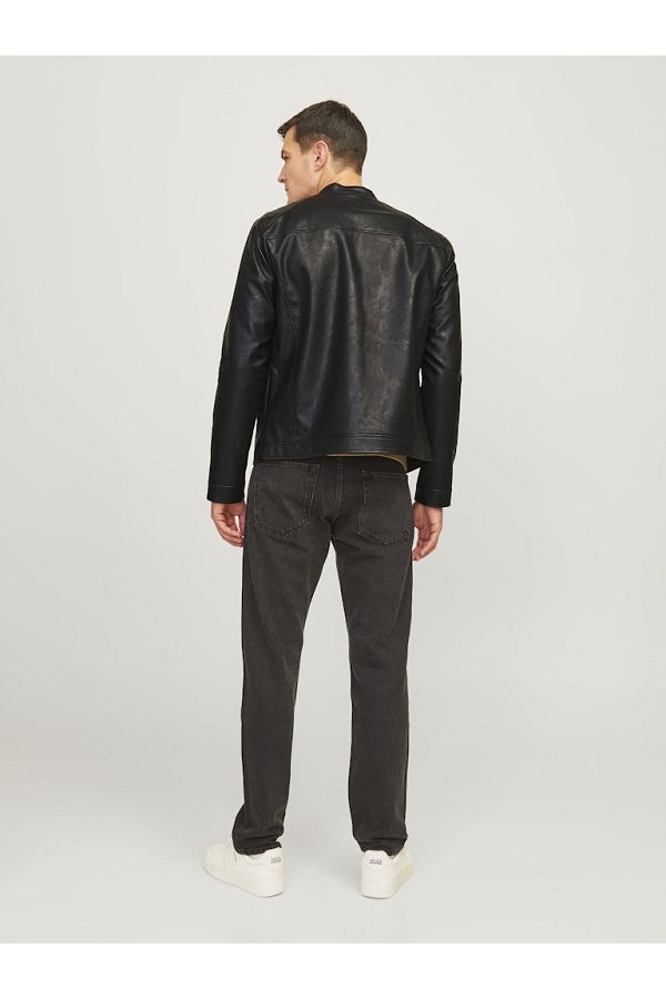 JREBCALEB PU JACKET NOOS - ΜΑΥΡΟ