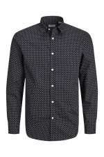 JREBGAVIN PRINT SHIRT LS - ΜΑΥΡΟ