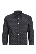 JREBGAVIN PRINT SHIRT LS - ΜΑΥΡΟ