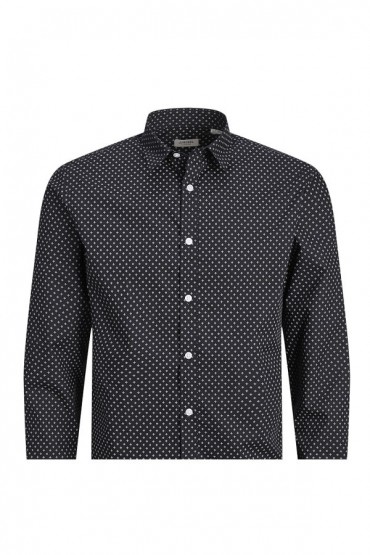 JREBGAVIN PRINT SHIRT LS - ΜΑΥΡΟ