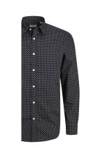 JREBGAVIN PRINT SHIRT LS - ΜΑΥΡΟ