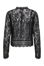 ONLNEW KARO LS LACE TOP WVN - ΜΑΥΡΟ