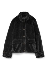VMSONJAEVA SHORT FAUX FUR JACKET GA BOO - ΜΑΥΡΟ
