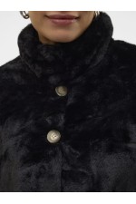 VMSONJAEVA SHORT FAUX FUR JACKET GA BOO - ΜΑΥΡΟ