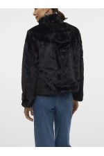 VMSONJAEVA SHORT FAUX FUR JACKET GA BOO - ΜΑΥΡΟ