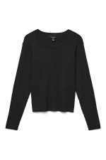 VMSILJE LS O-NECK CABLE PULLOVER NOOS - ΜΑΥΡΟ
