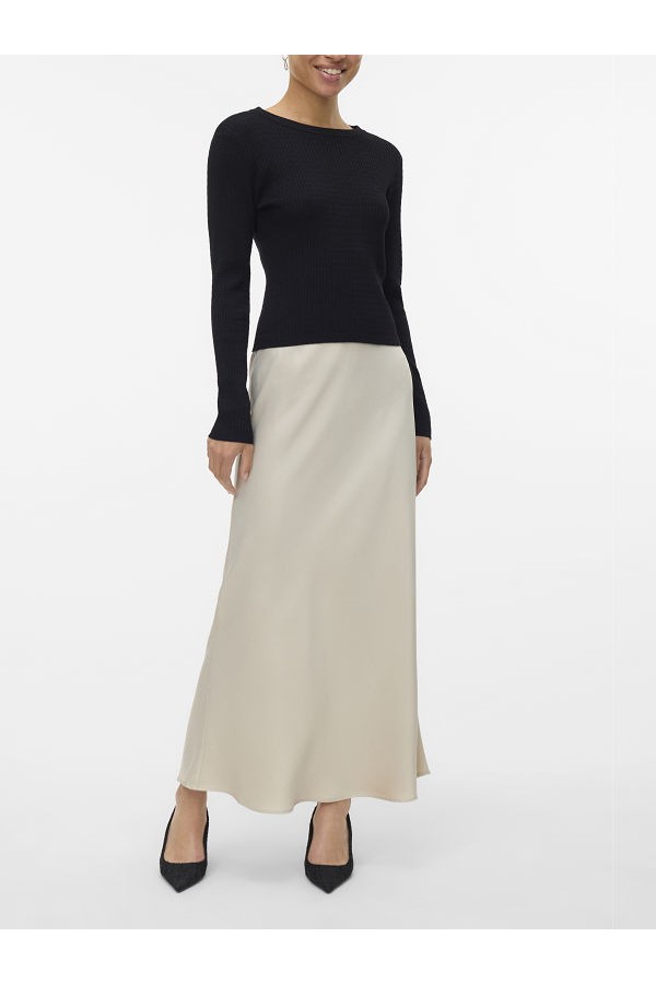 VMSILJE LS O-NECK CABLE PULLOVER NOOS - ΜΑΥΡΟ
