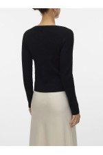 VMSILJE LS O-NECK CABLE PULLOVER NOOS - ΜΑΥΡΟ