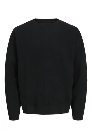 JPRBLABRADFORT KNIT CREW NECK - ΜΑΥΡΟ