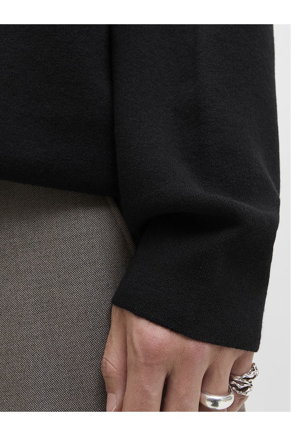 JPRBLABRADFORT KNIT CREW NECK - ΜΑΥΡΟ