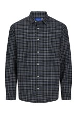 JORJOSHUA FLANNEL CHECK SHIRT LS - ΜΑΥΡΟ
