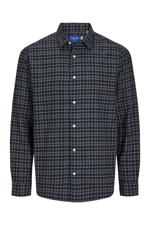 JORJOSHUA FLANNEL CHECK SHIRT LS - ΜΑΥΡΟ