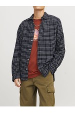 JORJOSHUA FLANNEL CHECK SHIRT LS - ΜΑΥΡΟ
