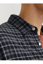 JORJOSHUA FLANNEL CHECK SHIRT LS - ΜΑΥΡΟ