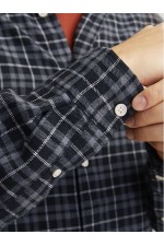 JORJOSHUA FLANNEL CHECK SHIRT LS - ΜΑΥΡΟ