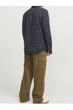 JORJOSHUA FLANNEL CHECK SHIRT LS - ΜΑΥΡΟ