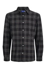 JORJOSHUA FLANNEL CHECK SHIRT LS - ΜΑΥΡΟ
