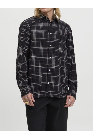 JORJOSHUA FLANNEL CHECK SHIRT LS - ΜΑΥΡΟ