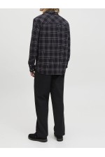 JORJOSHUA FLANNEL CHECK SHIRT LS - ΜΑΥΡΟ