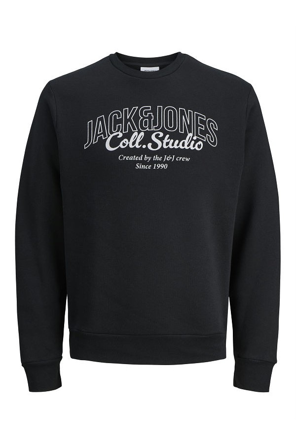 JJMAKOTO SWEAT CREW NECK - ΜΑΥΡΟ
