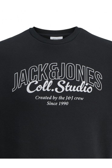 JJMAKOTO SWEAT CREW NECK - ΜΑΥΡΟ