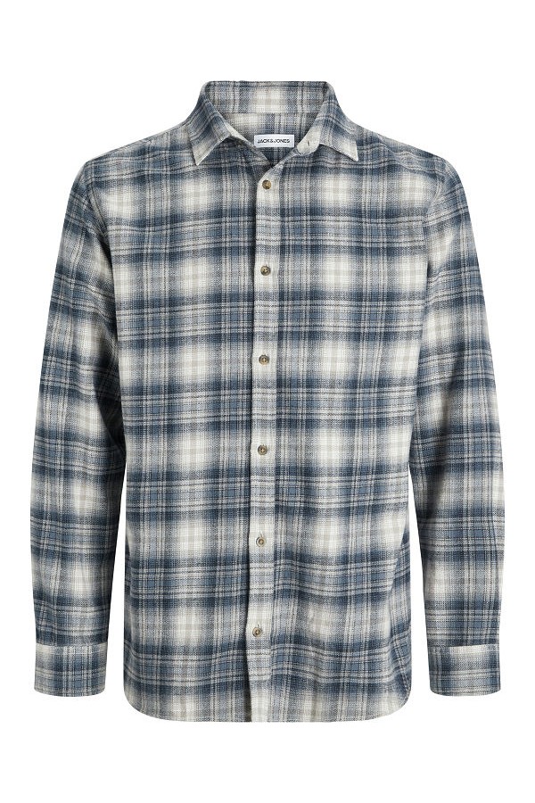 JJJOSHUA CHECK SHIRT LS - ΓΚΡΙ