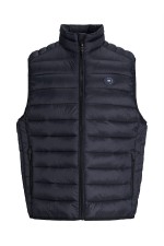 JJEBRADLEY LIGHT BODYWARMER COLLAR NOOS - ΜΑΥΡΟ